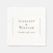 Einfache moderne Hochzeit Napkin Serviette (Vorderseite)