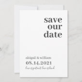 Einfache moderne Hochzeit ohne Foto retten das Dat Save The Date (Vorderseite)