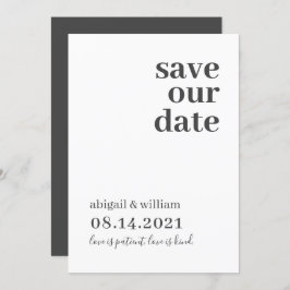 Einfache moderne Hochzeit ohne Foto retten das Dat Save The Date