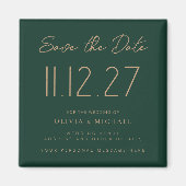 Einfache moderne Hochzeit ohne Foto Save the Date Magnet (Vorne)