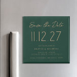 Einfache moderne Hochzeit ohne Foto Save the Date Magnet<br><div class="desc">Eine einfache Moderne speichert den Datums-Magneten. Personalisieren Sie dieses elegante schwarz-weiße Design,  um Ihre Hochzeit Datum,  Namen und Details.</div>