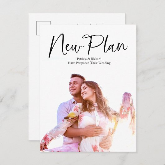 Einfache moderne Hochzeit Postkarte (Vorne/Hinten)