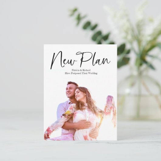 Einfache moderne Hochzeit Postkarte (Stehend Vorderseite)