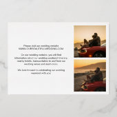 Einfache, moderne Hochzeit retten das Datum Folieneinladung (Rückseite)