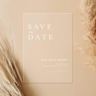 Einfache moderne Hochzeit rettet das Datum Acryleinladungen