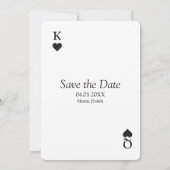 Einfache moderne Hochzeit rettet das Datum Einladung (Rückseite)