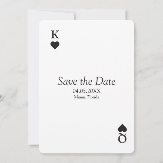 Einfache moderne Hochzeit rettet das Datum Einladung (Rückseite)