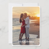 Einfache moderne Hochzeit rettet das Datum Einladung (Vorderseite)