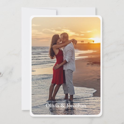 Einfache moderne Hochzeit rettet das Datum Einladung (Vorderseite)