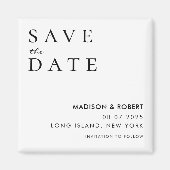 Einfache moderne Hochzeit rettet das Datum Magnet (Vorne)