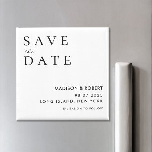Einfache moderne Hochzeit rettet das Datum Magnet