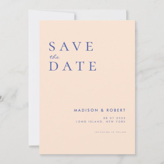 Einfache moderne Hochzeit rettet das Datum Save The Date (Vorderseite)