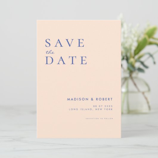 Einfache moderne Hochzeit rettet das Datum Save The Date (Stehend Vorderseite)
