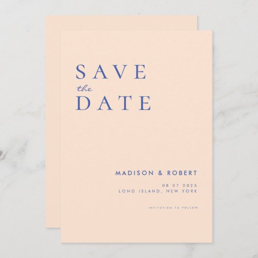 Einfache moderne Hochzeit rettet das Datum Save The Date (Vorne/Hinten)