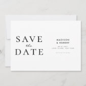 Einfache moderne Hochzeit rettet das Datum Save The Date (Vorderseite)