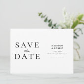 Einfache moderne Hochzeit rettet das Datum Save The Date (Stehend Vorderseite)