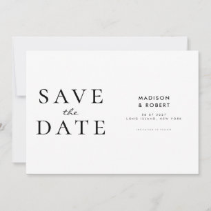 Einfache moderne Hochzeit rettet das Datum Save The Date