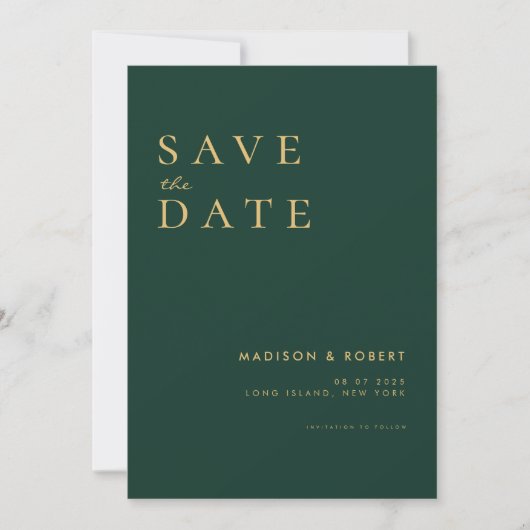 Einfache moderne Hochzeit rettet das Datum Save The Date (Vorderseite)
