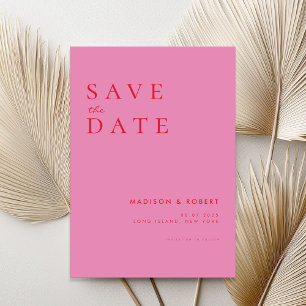 Einfache moderne Hochzeit rettet das Datum Save The Date