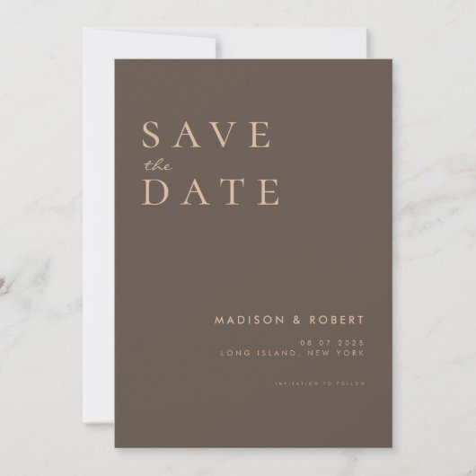 Einfache moderne Hochzeit rettet das Datum Save The Date (Vorderseite)