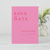 Einfache moderne Hochzeit rettet das Datum Save The Date (Stehend Vorderseite)