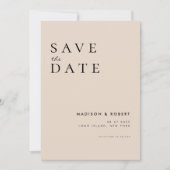 Einfache moderne Hochzeit rettet das Datum Save The Date (Vorderseite)