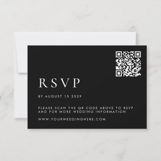 Einfache moderne Hochzeit RSVP Karte (Vorderseite)