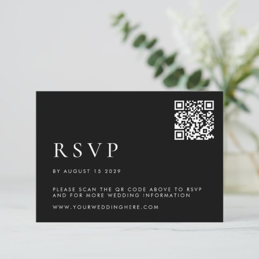 Einfache moderne Hochzeit RSVP Karte (Stehend Vorderseite)