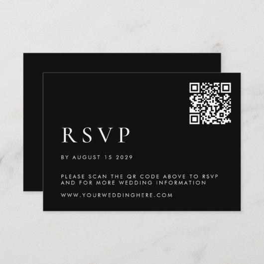 Einfache moderne Hochzeit RSVP Karte (Vorne/Hinten)