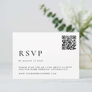 Einfache moderne Hochzeit RSVP Karte