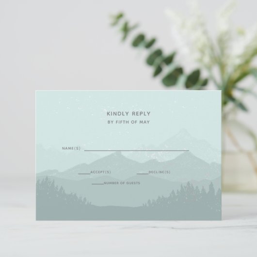Einfache moderne Hochzeit RSVP Karte (Stehend Vorderseite)