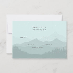 Einfache moderne Hochzeit RSVP Karte