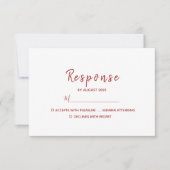 Einfache moderne Hochzeit RSVP Karte (Vorderseite)