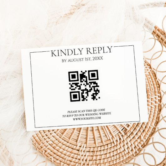 Einfache moderne Hochzeit RSVP Karte