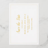 Einfache moderne Hochzeit Save the Date Folieneinladung (Vorderseite)