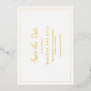 Einfache moderne Hochzeit Save the Date Folieneinladung