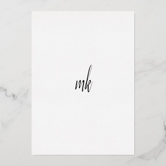 Einfache moderne Hochzeit Save the Date Folieneinladung (Rückseite)