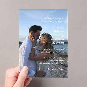 Einfache moderne Hochzeit Save the Date Fotokarte Acryleinladungen