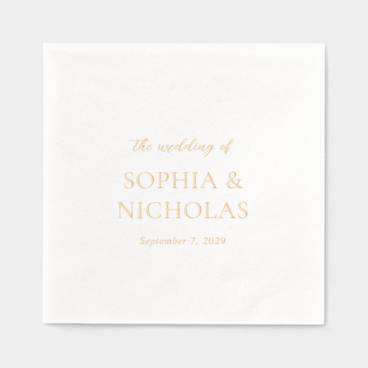 Einfache moderne Hochzeit Servietten Mit Folie (Vorderseite)