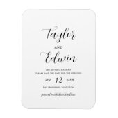 Einfache moderne Hochzeit spart das Datum Magnet (Vertikal)