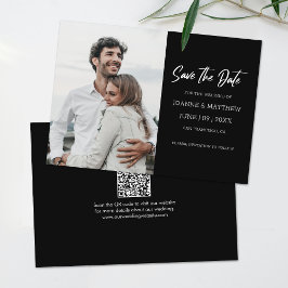 Einfache moderne Hochzeit speichert den Date QR Co Einladung