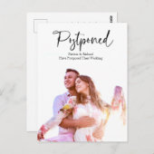 Einfache, moderne Hochzeit vertagt Ankündigung Postkarte (Vorne/Hinten)