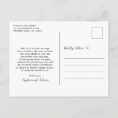 Einfache moderne Hochzeit Vielen Dank Postkarte (Rückseite)