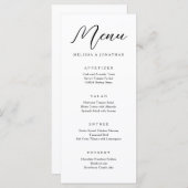 Einfache moderne Hochzeit von Kalligrafie Menükarte (Vorne/Hinten)