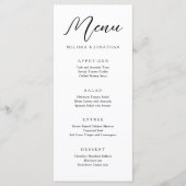 Einfache moderne Hochzeit von Kalligrafie Menükarte (Vorderseite)