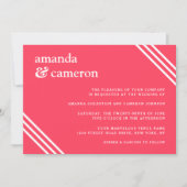 Einfache moderne Hochzeit von Korallen Einladung (Vorderseite)