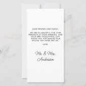 Einfache moderne Hochzeit von neuem Foto Dankeskarte (Rückseite)