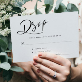 Einfache moderne Hochzeit von Skripten RSVP Karte