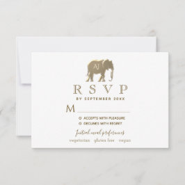 Einfache moderne Hochzeit von White & Gold Foil RSVP Karte