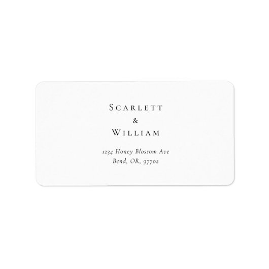 Einfache moderne Hochzeitadresse Adressaufkleber (Vorne)